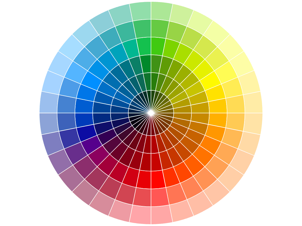 Color wheel for picking bathroom paint colors